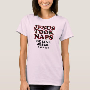 Camiseta Piadas de Humor Cristão Jesus Dormia