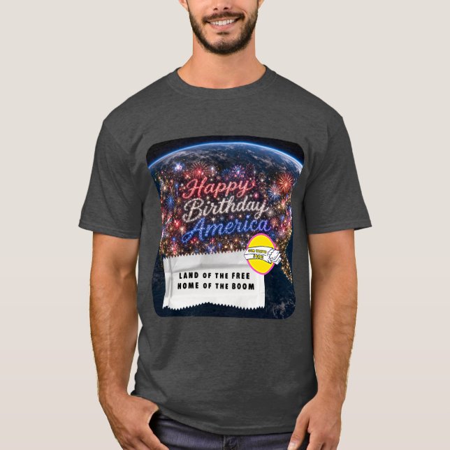 Camiseta Piadas de Invólucro de Chiclete 4 de Julh (Frente)