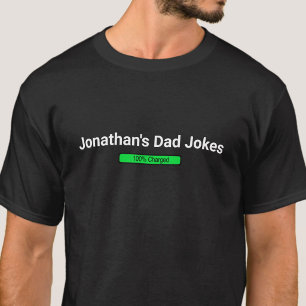 Camiseta Piadas de Pai Engraçadas Nome Personalizado Preto