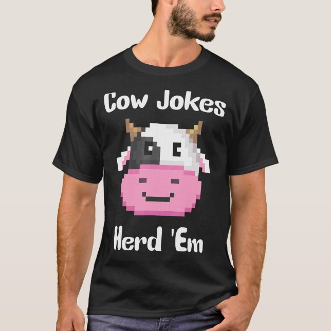 Camiseta Piadas de Vaca Herdam em Lúpulo Sarcástico Piadas  (Frente)