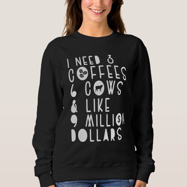 Camiseta Piadas De Vaca Preciso De 3 Cafés 6 Vacas Farmer (Frente)