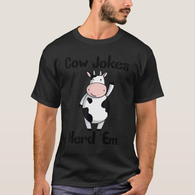Camiseta Piadas de Vaca Reunir 'em  Puns Sarcásticos Piadas (Frente)