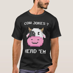 Camiseta Piadas de Vaca Reuniram 'em Puns Sarcásticos Piad