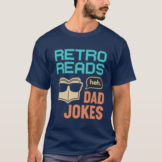 Camiseta Piadas Retro-Pai Engraçado - Presente Dia de os pa (Frente)