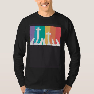 Camiseta Pianista Cristão Toca Piano Músico Religioso