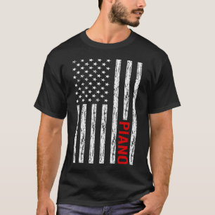 Camiseta Pianista de Bandeira dos EUA