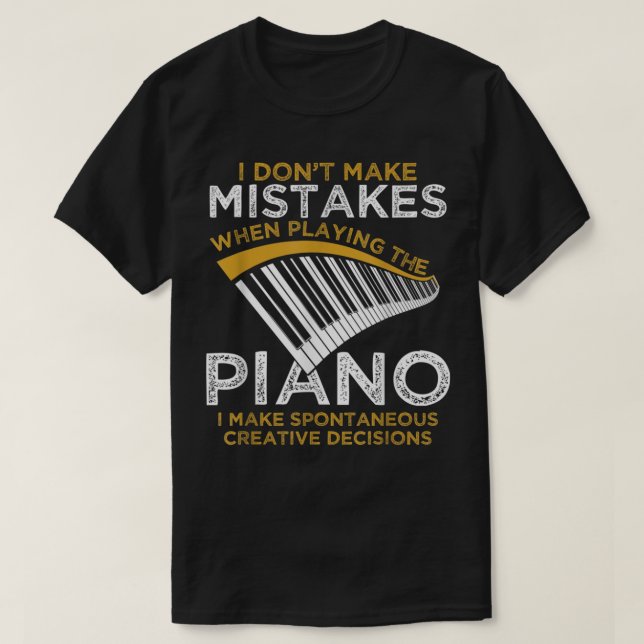 Camiseta Pianista de Teclado Oferece Piano Musical (Frente do Design)