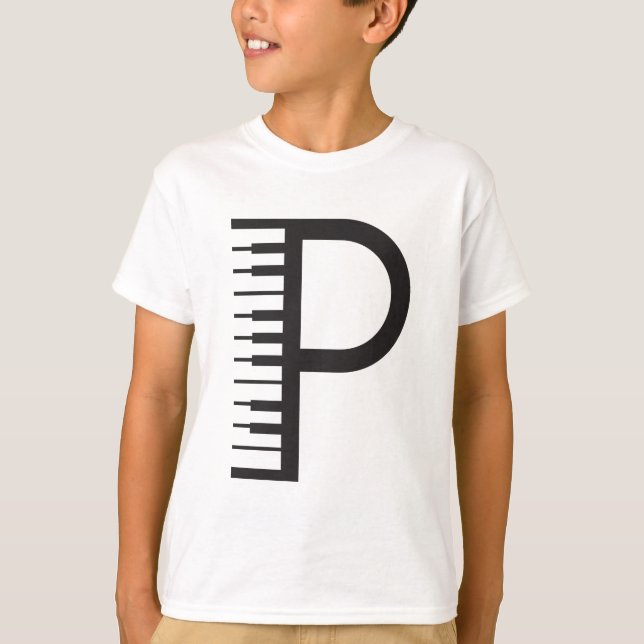 Camiseta Pianista Design de Nota Musical de Professora Pian (Frente)