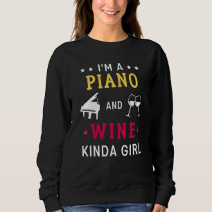 Camiseta Pianista e Musicista de Vinho Mulher que Toca Pian