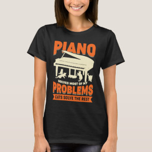 Camiseta Pianista para um gato