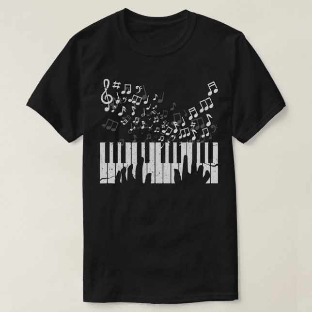 Camiseta Pianista-Pianista de Teclado Presente (Frente do Design)