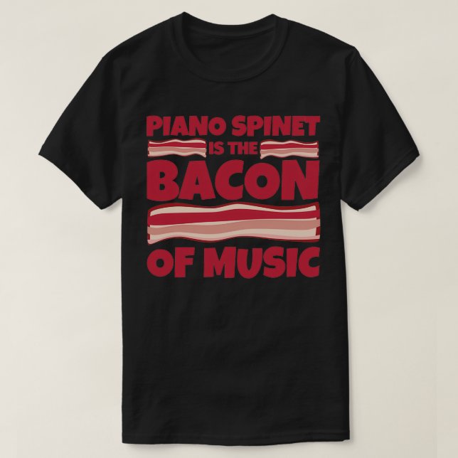 Camiseta pianista presente bacon de música (Frente do Design)