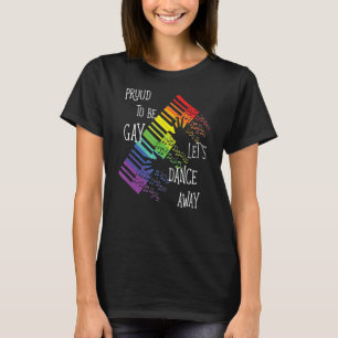 Camiseta Piano Arco-Íris de Dança Orgulho de gay