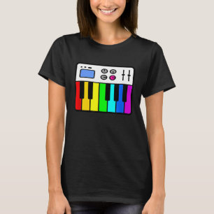 Camiseta Piano Arco-íris Sintético
