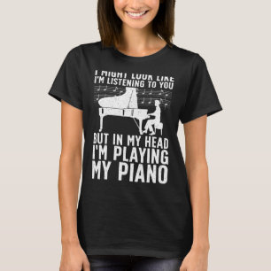 Camiseta Piano Arte Engraçada Para Homens Mulheres Teclado