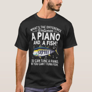 Camiseta Piano Atum Fish Music Piada Sarcasiana