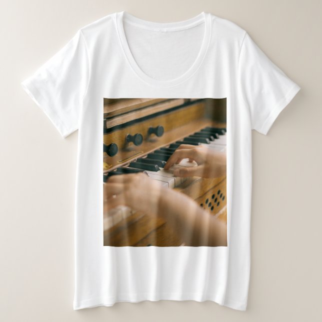 Camiseta Piano bonito (Frente do Design)