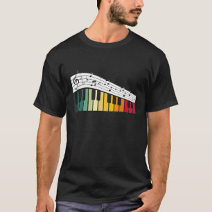 Camiseta Piano Clássico Orquestra Pianista Colorida