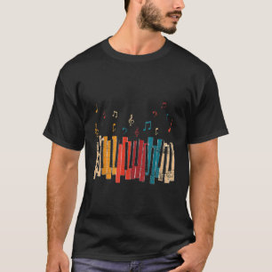 Camiseta Piano Clássico Orquestra Pianista Colorida