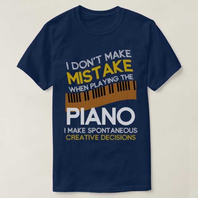 Camiseta Piano de Citação de Pianista Engraçado (Frente do Design)