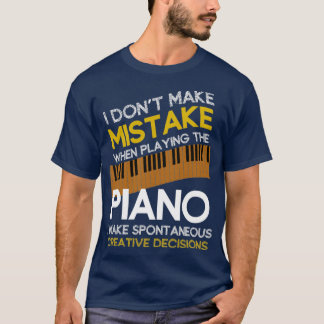 Camiseta Piano de Citação de Pianista Engraçado