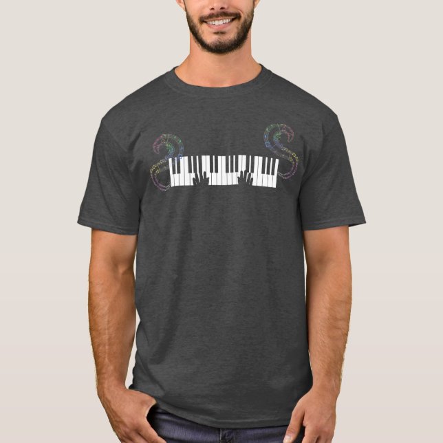 Camiseta Piano de Pianista de Música Clássica de Teclados M (Frente)