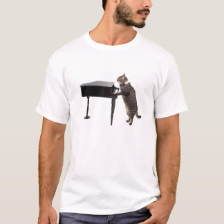Camiseta Piano de Reprodução de Gato