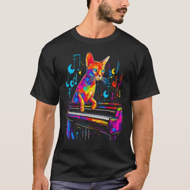 Camiseta Piano do Gato Abissínio (Frente)