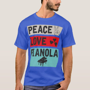Camiseta Piano do Instrumento Musical do Peace Love Pianola