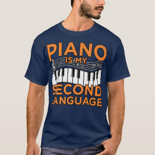 Camiseta Piano É O Meu Segundo Músico Musical