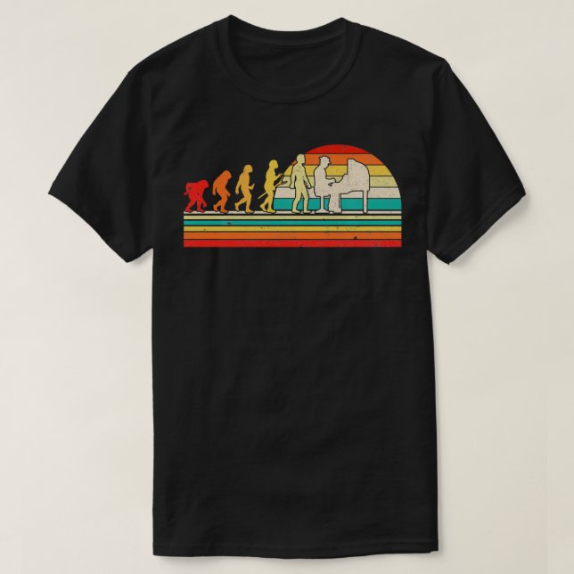 Camiseta Piano Evolution Piano Piano Keyboard Pia (Frente do Design)