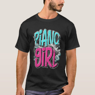 Camiseta Piano Girl Gift Keyboards Music Notes Treble Clef