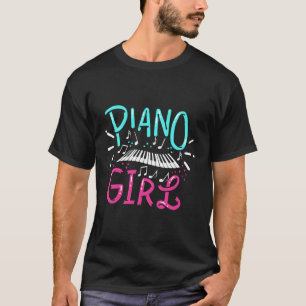 Camiseta Piano Girl Pianist Music Notes Gift