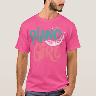 Camiseta Piano Girl Pianist Music Small Black