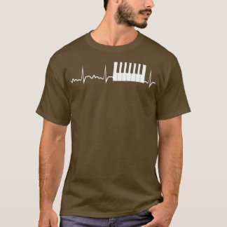 Camiseta Piano Heartbeat Piano Piano Gift Pianista Músico