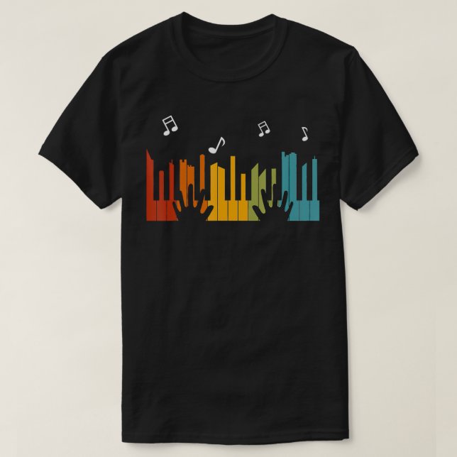 Camiseta Piano Jogador de Piano do Teclado Piano Piano Pian (Frente do Design)