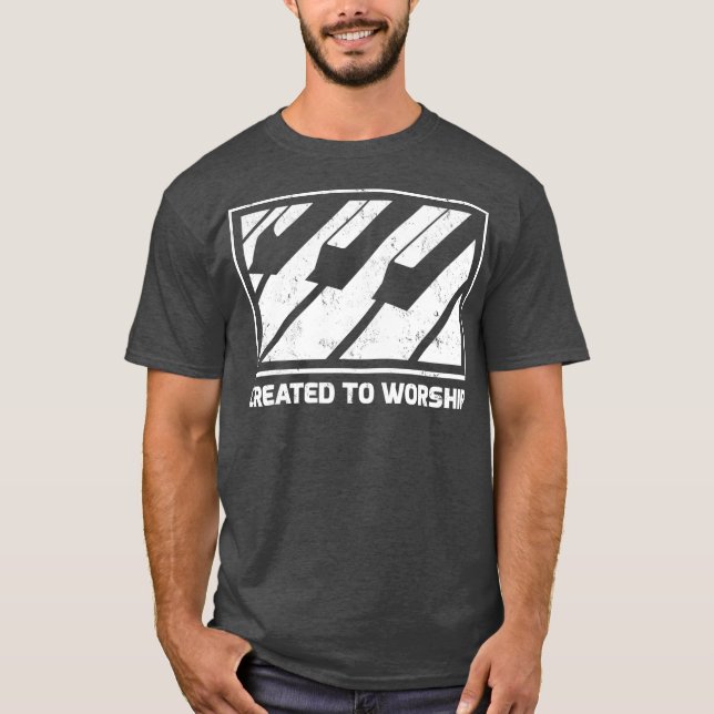 Camiseta Piano Keyboard Gift Created to Worship (Frente)