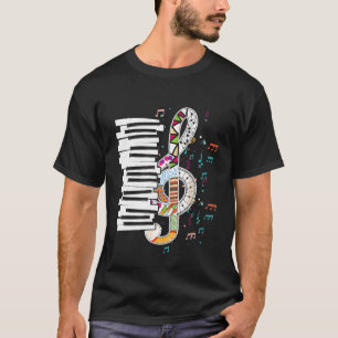 Camiseta Piano Keyboard Music Pianist Treble Clef