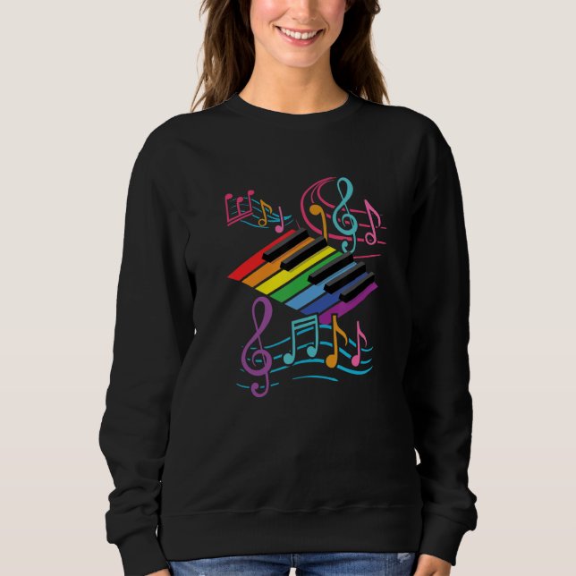 Camiseta Piano Keyboard Notes Musical Notes Musical Piani C (Frente)