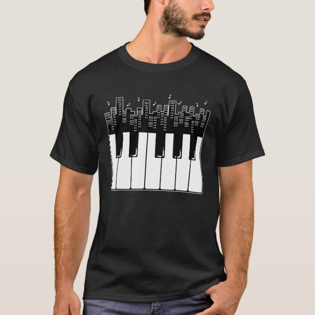 Camiseta Piano Keyboard Pianist Música Pianinha em Pé (Frente)