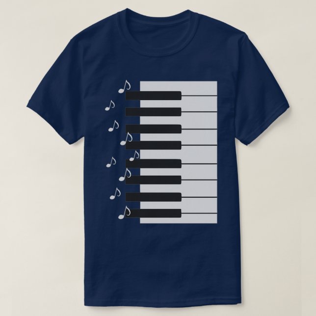 Camiseta Piano keys with music notes piano player musician  (Frente do Design)