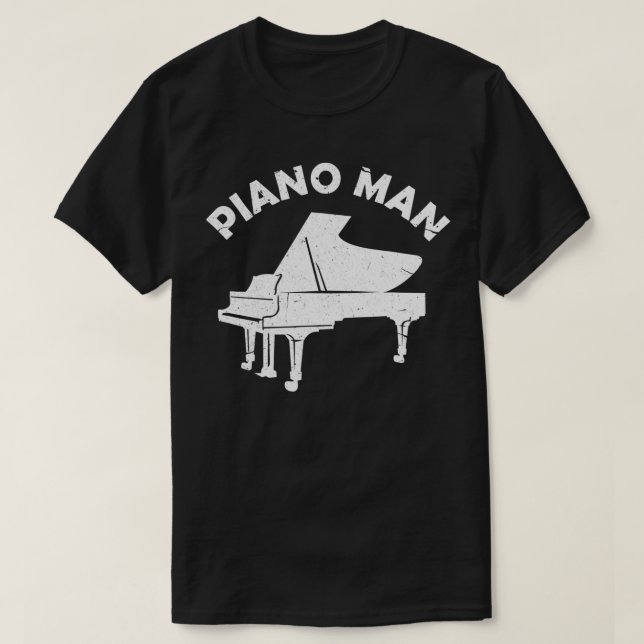 Camiseta Piano Man Engraçado Pianista Pianista Piano Mu (Frente do Design)