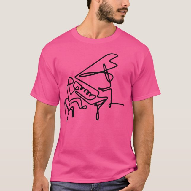 Camiseta Piano Minimalista Feminino (Frente)