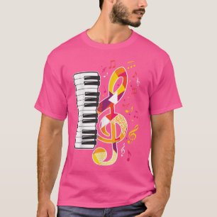Camiseta Piano Music Note Piano Keys Pianista Keyboard