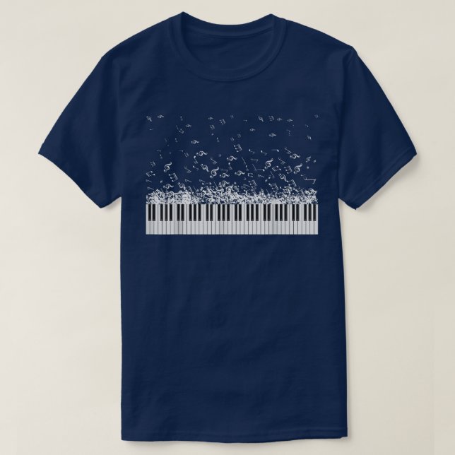 Camiseta Piano Music Notes Instrumento Pianista (Frente do Design)