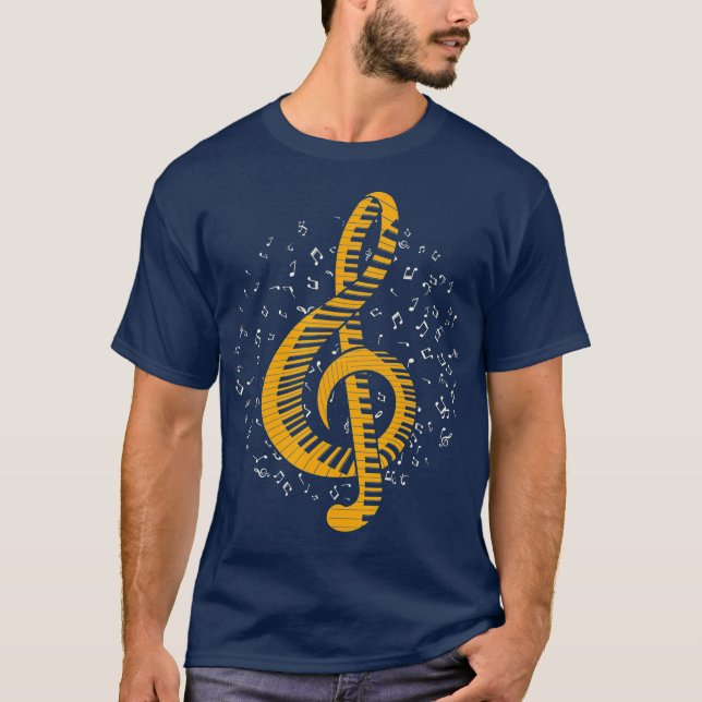 Camiseta Piano Musical Gift Idea Music Notes (Frente)