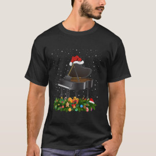 Camiseta Piano Musical Lights Papais noeis Piano Natal Lo