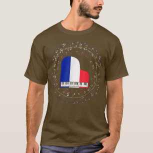 Camiseta Piano Musical Lover Treble Clef French Pian