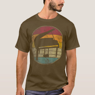 Camiseta Piano Músico Músico Vintage em desgosto Retro 70s