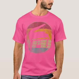 Camiseta Piano Músico Músico Vintage em desgosto Retro 70s